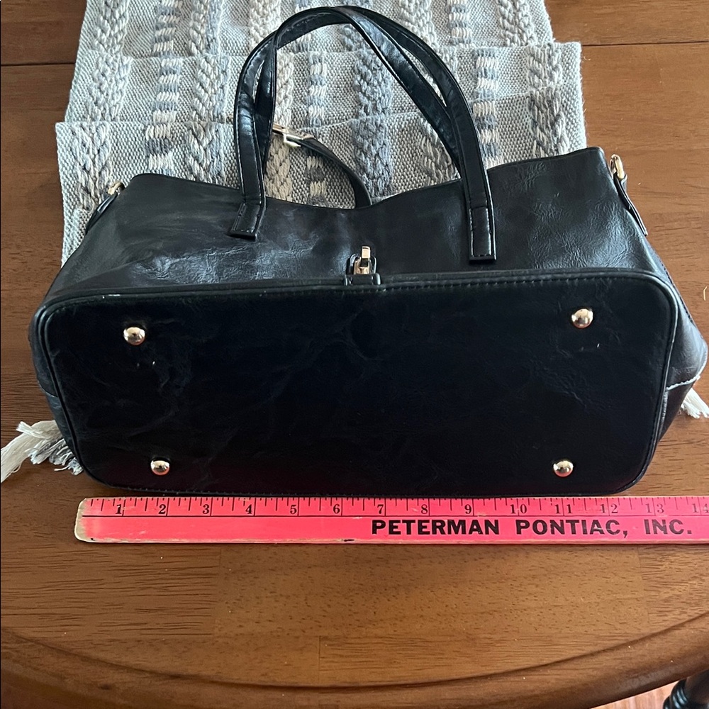 Chic Black Leather Satchel
